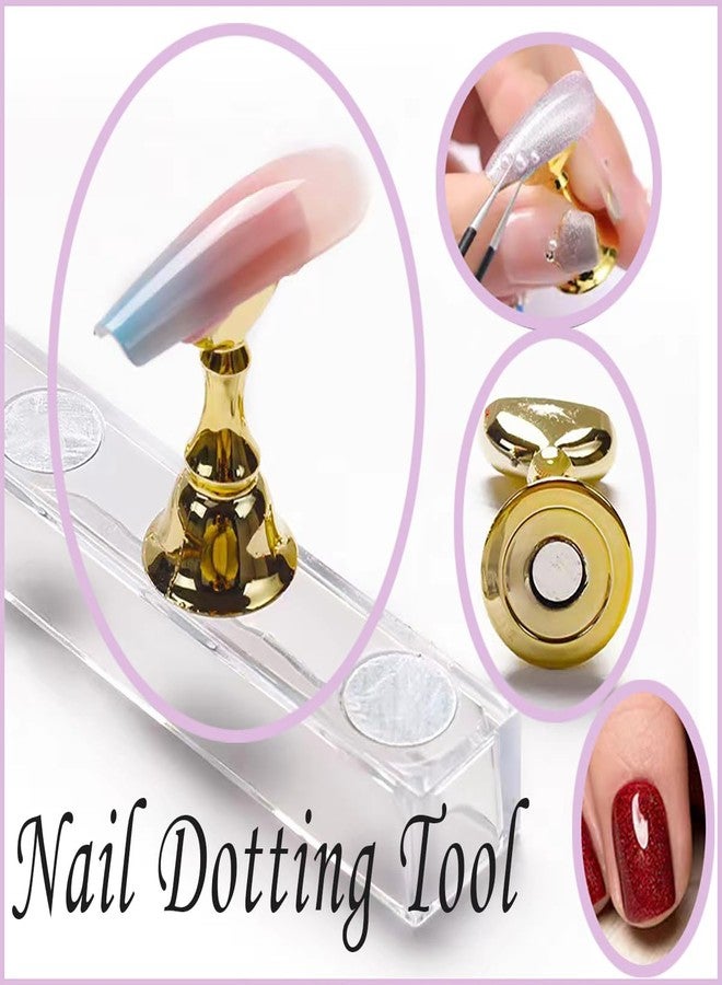 RUSTAMM 24 Pieces Nail Art Tools Kit Resin Nail Art Palette Acrylic Silicone Engraving Pen Dotting Pen Mixing Palette Detail Brushes Tools for Nail Art DIY Home Salon Makeup Display (Gold) - Image 2
